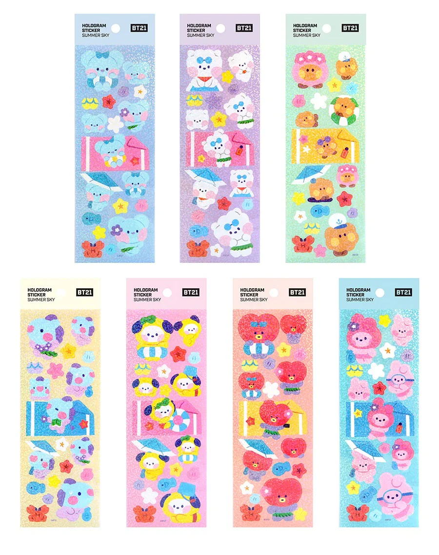 BT21 Minini - Summer Sky Hologram Sticker - Image 2