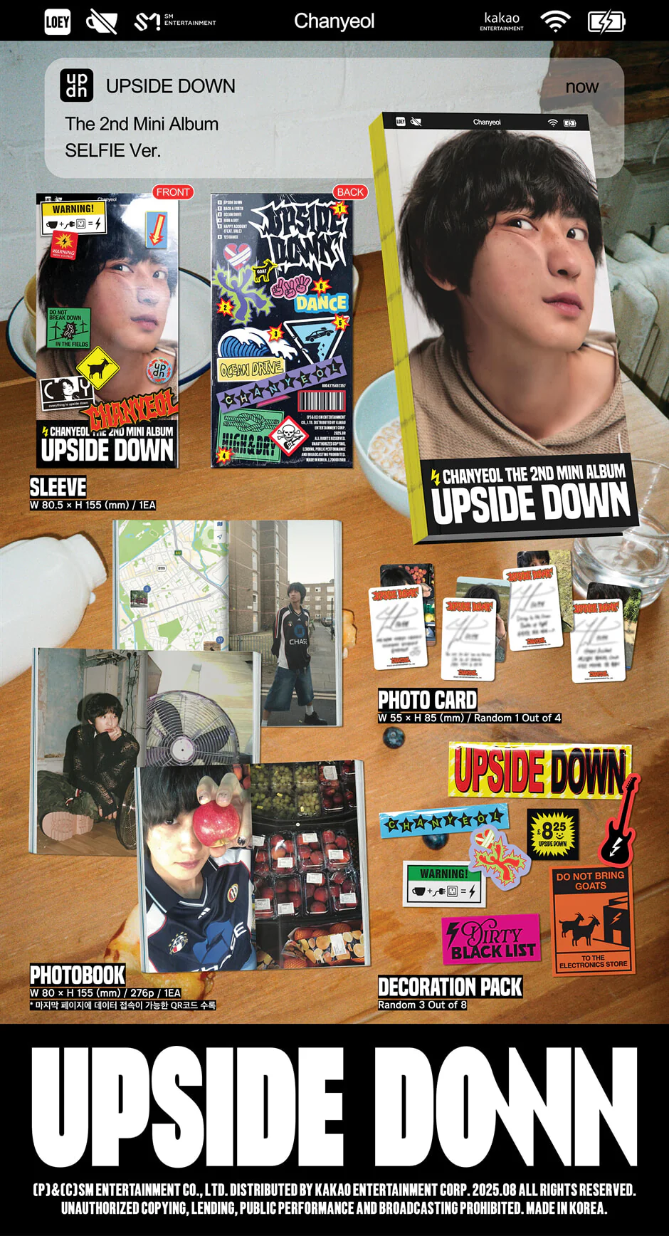 CHANYEOL (EXO) - Upside Down (Selfie Ver. /SMART ALBUM) - Image 2