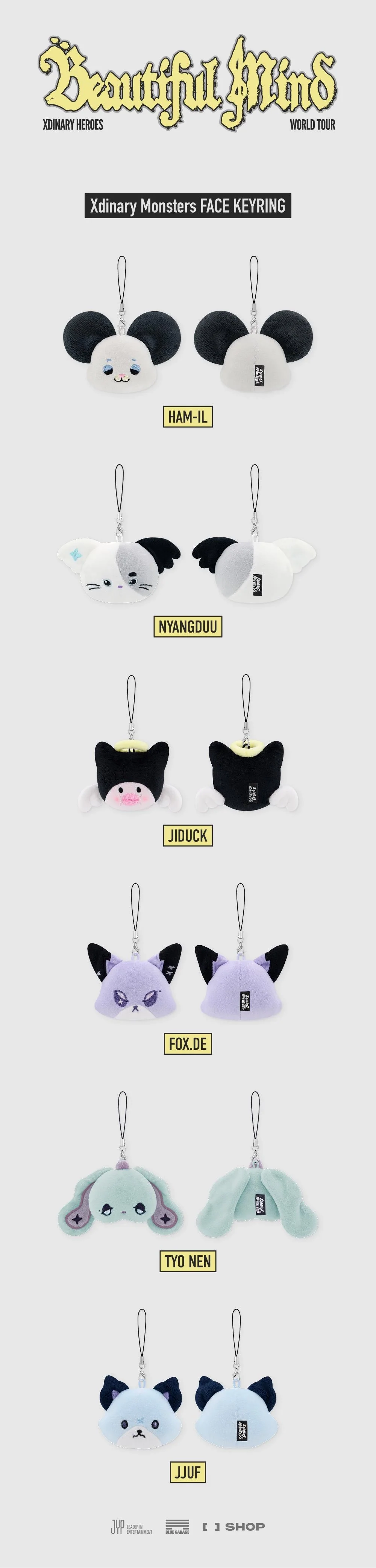 XDINARY HEROES - [BEAUTIFUL MIND MD] Xdinary Monsters Face Keyring - Image 2