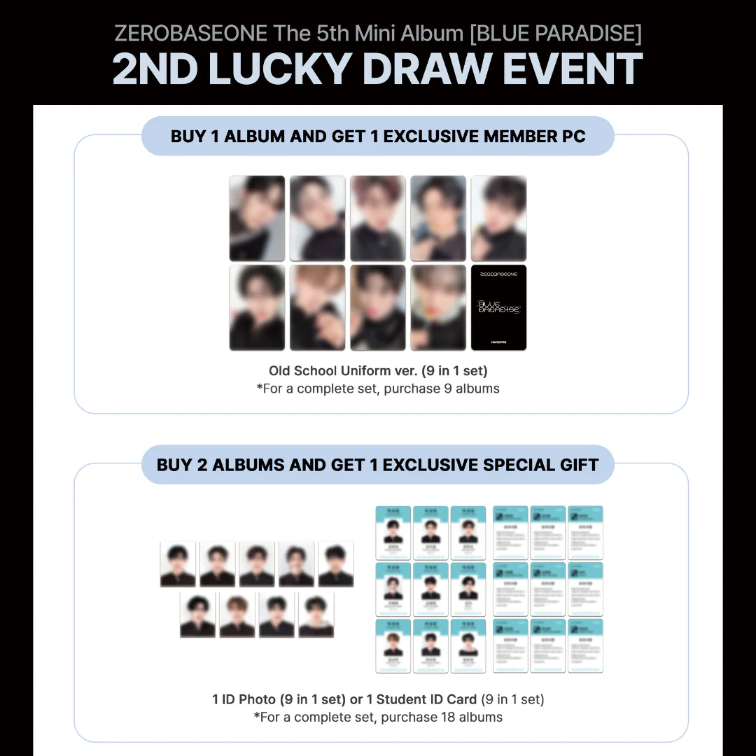 ZEROBASEONE - BLUE PARADISE (Photobook Ver) [Makestar Lucky Draw Exclusive Photocard] - Image 2